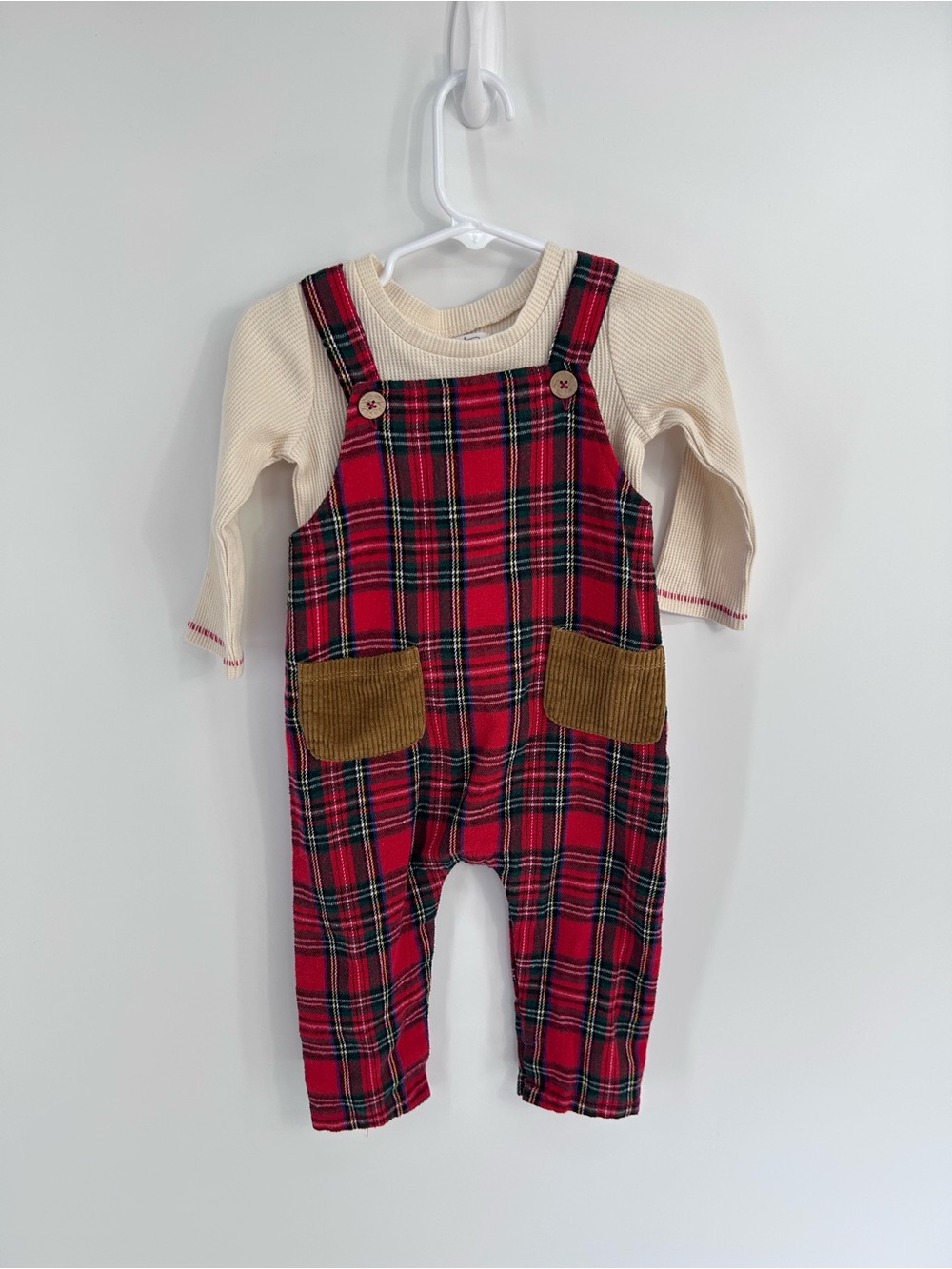 Mud Pie Tartan Plaid Baby Overalls - 9-12 months